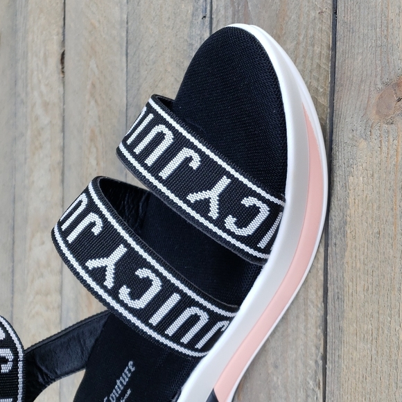 Juicy Couture Impulse Wedge Sandals Strappy Ankle Logo Adjustable NEW - Picture 7 of 8